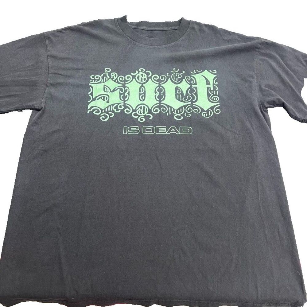 "Surf is Dead" Short Sleeve Skater Punk Graphic Black T-Shirt Mens Size XXL